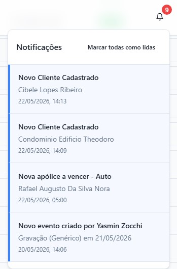 Central de notificações